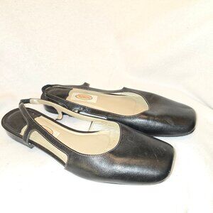 Vintage Talbots Sling Back Flats Black Size 7.5 Medium